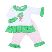  Lucky Bouquet Applique Ruffle 2pc Pant Set - Magnolia BabyPant Set