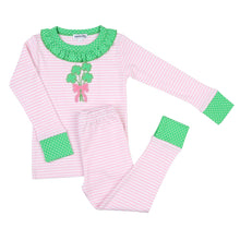  Lucky Bouquet Applique Ruffle Long Pajama - Magnolia BabyLong Pajamas