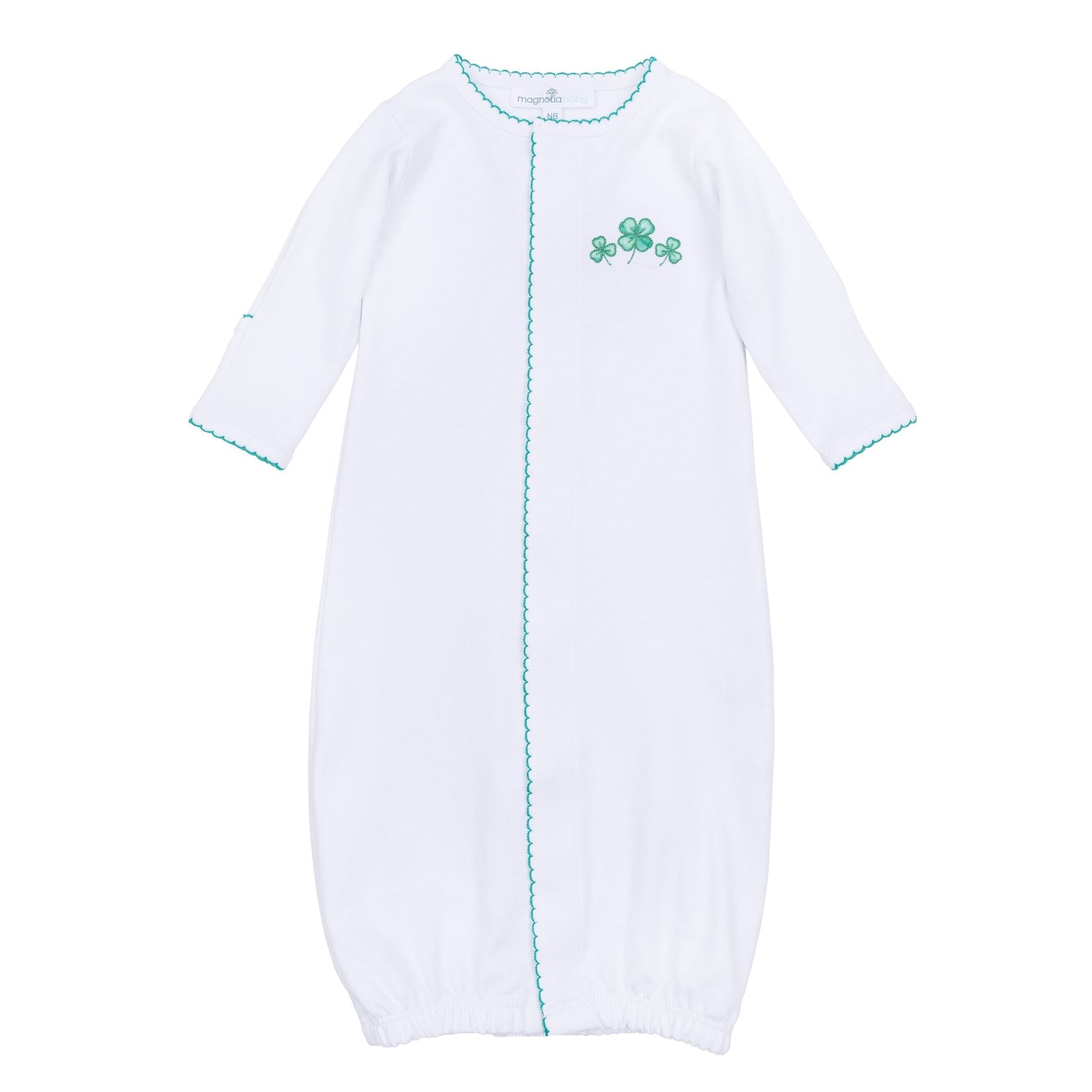 Lucky Little Ones Embroidered Converter - Green - Magnolia BabyConverter Gown