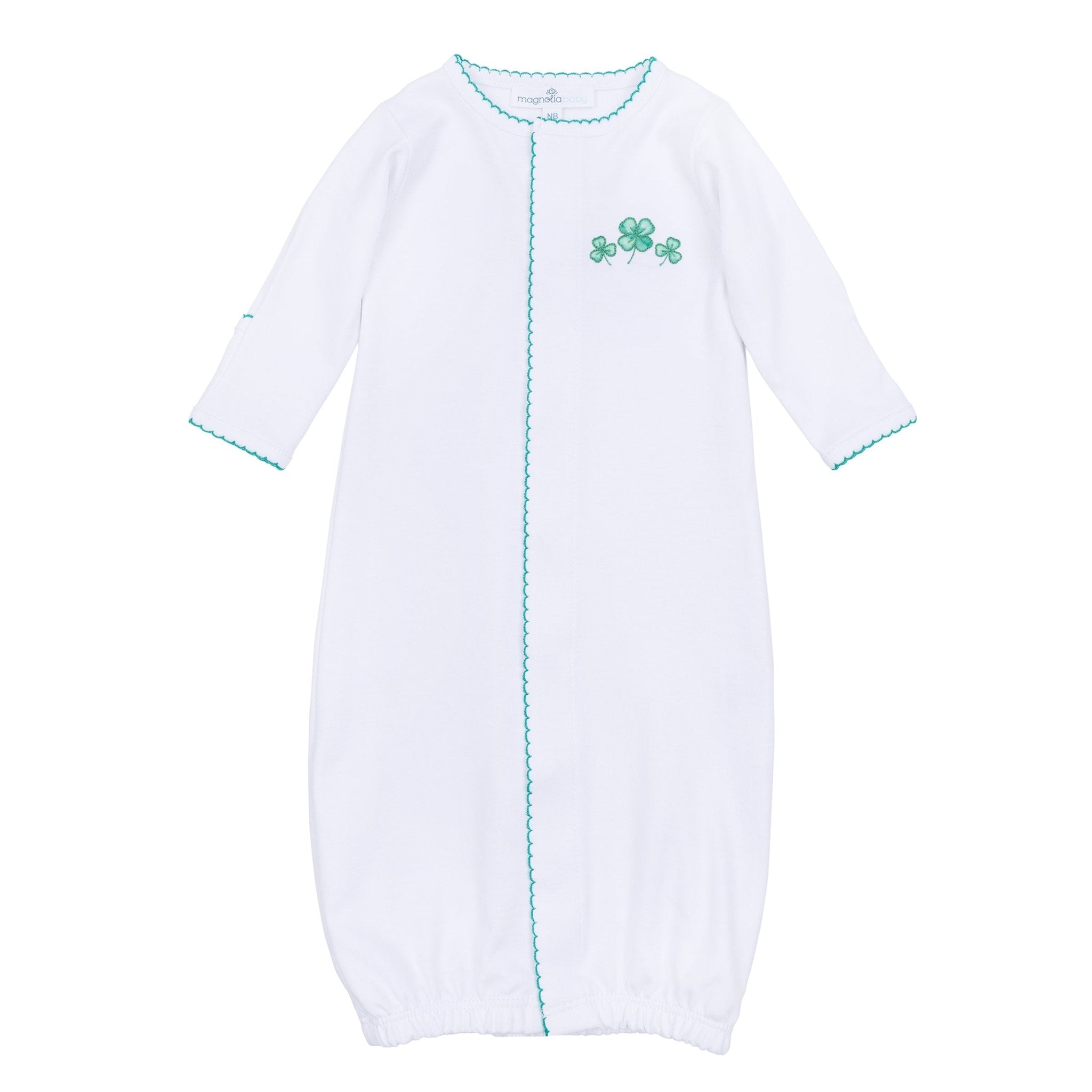 Lucky Little Ones Embroidered Converter - Green - Magnolia BabyConverter Gown