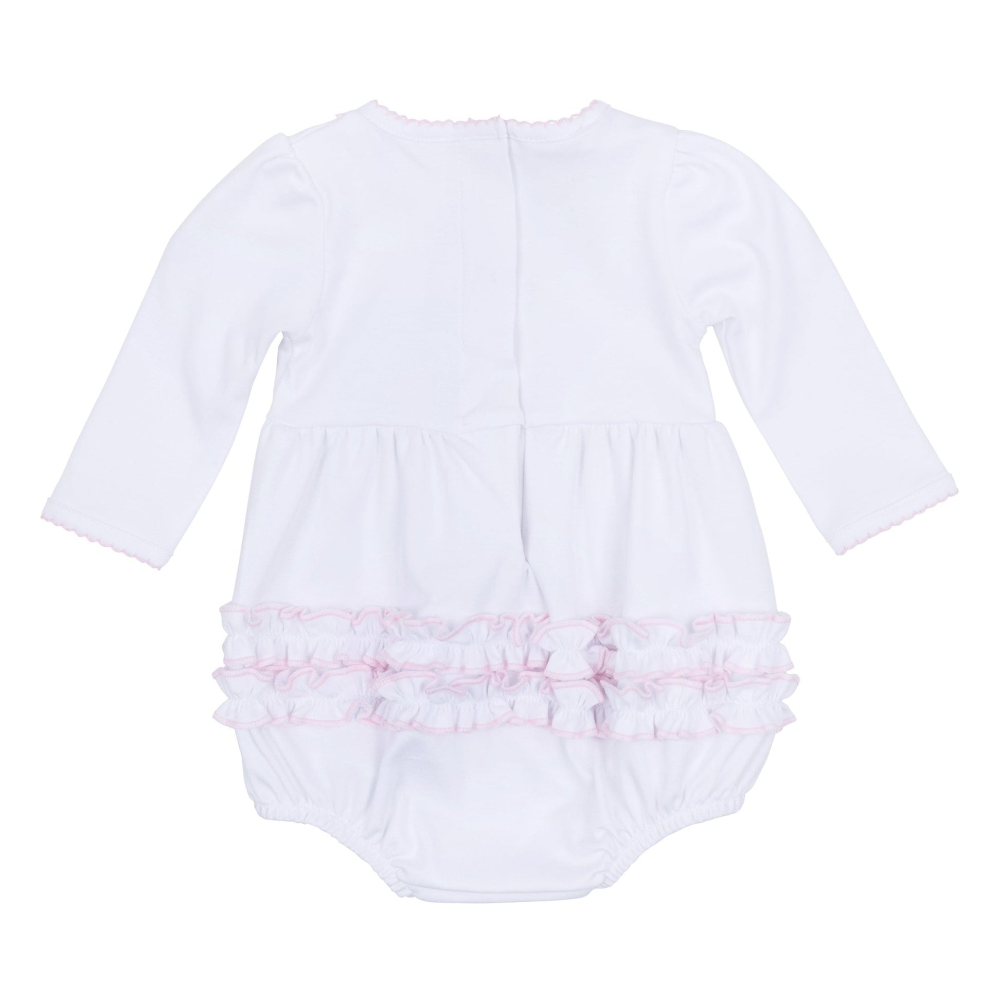 Lucky Little Ones Embroidered Long Sleeve Bubble - Pink - Magnolia BabyBubble