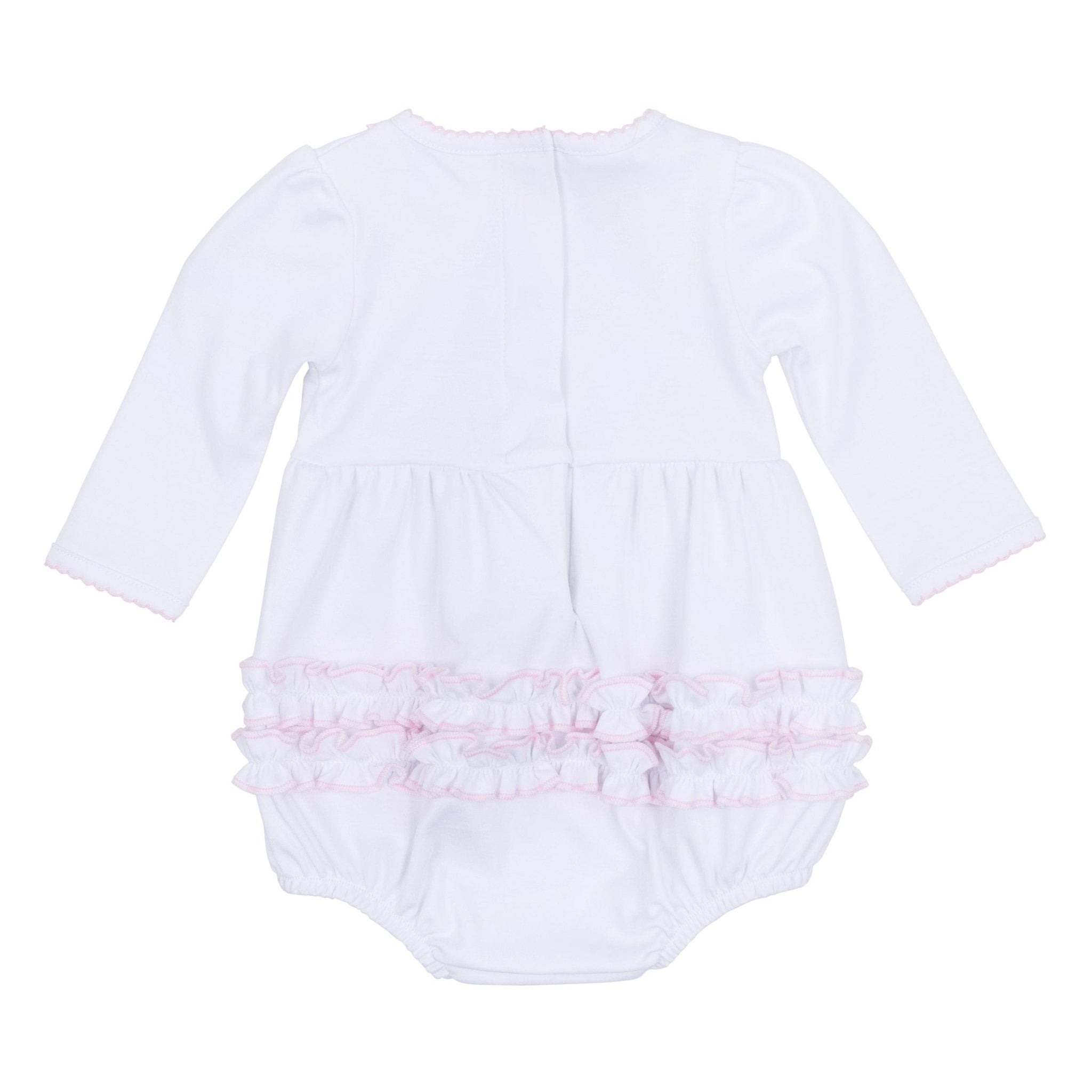 Lucky Little Ones Embroidered Long Sleeve Bubble - Pink - Magnolia BabyBubble