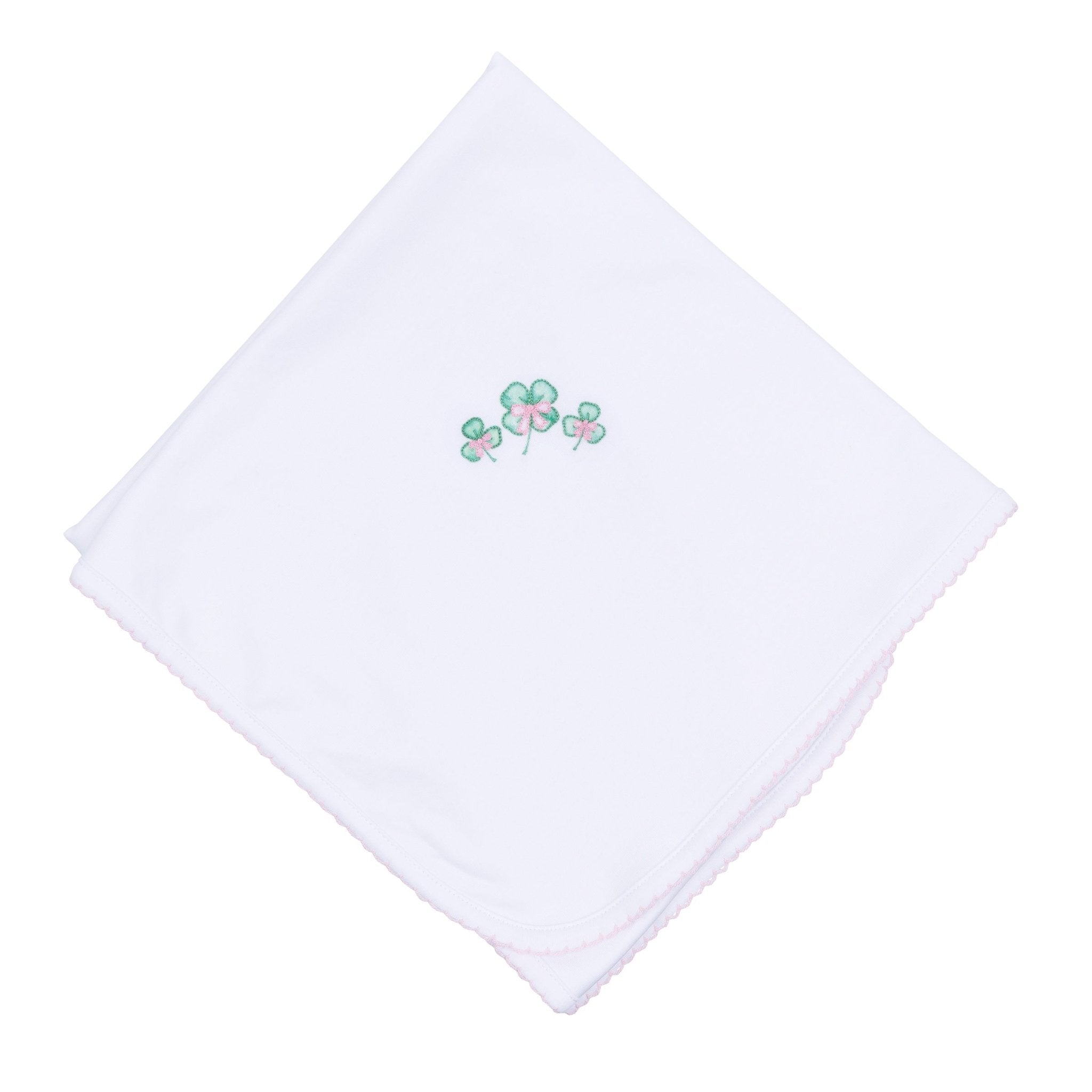 Lucky Little Ones Embroidered Receiving Blanket - Pink - Magnolia BabyReceiving Blanket