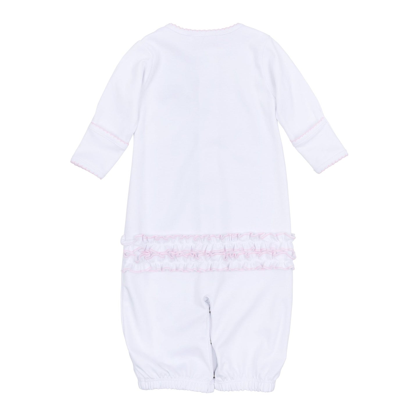Lucky Little Ones Embroidered Ruffle Converter - Pink - Magnolia BabyConverter Gown
