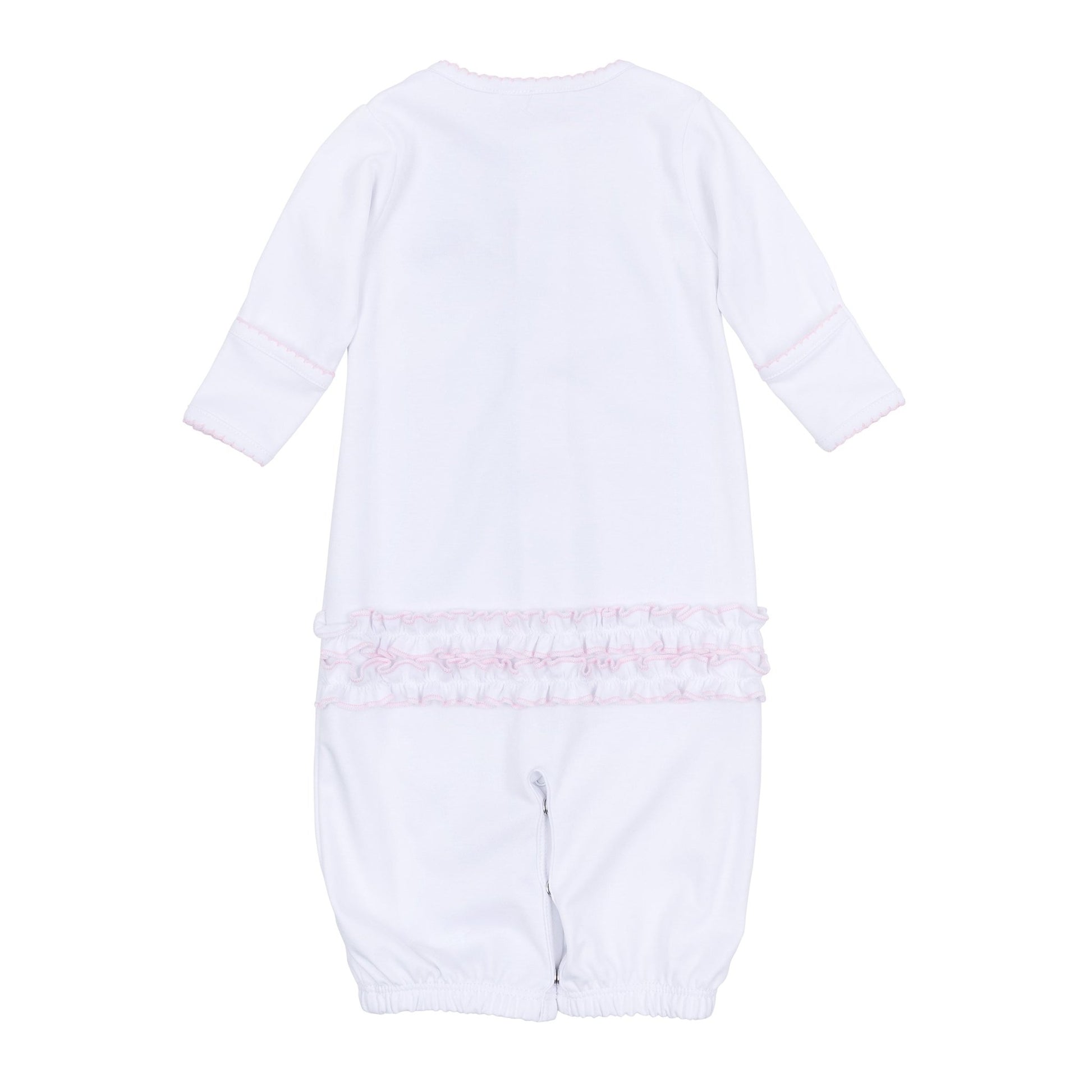 Lucky Little Ones Embroidered Ruffle Converter - Pink - Magnolia BabyConverter Gown