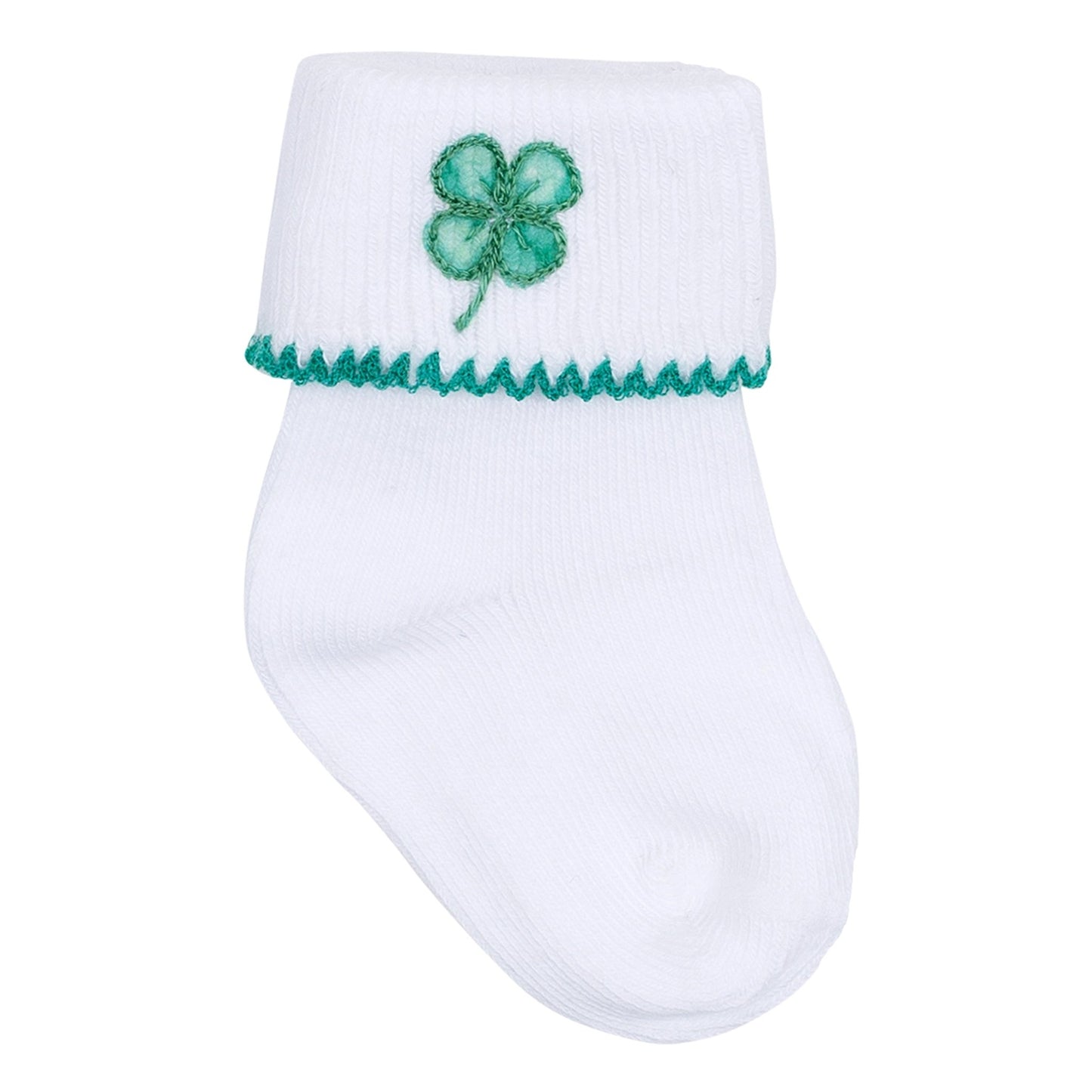 Lucky Little Ones Embroidered Socks - Green - Magnolia BabySocks