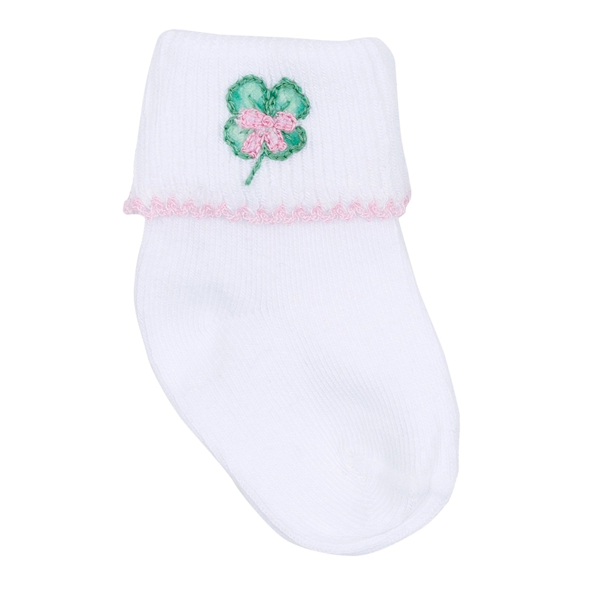 Lucky Little Ones Embroidered Socks - Pink - Magnolia BabySocks