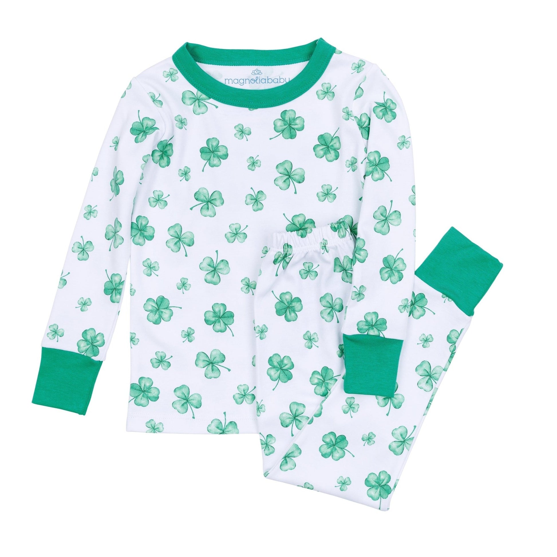 Lucky Little Ones Long Pajamas - Green - Magnolia BabyLong Pajamas