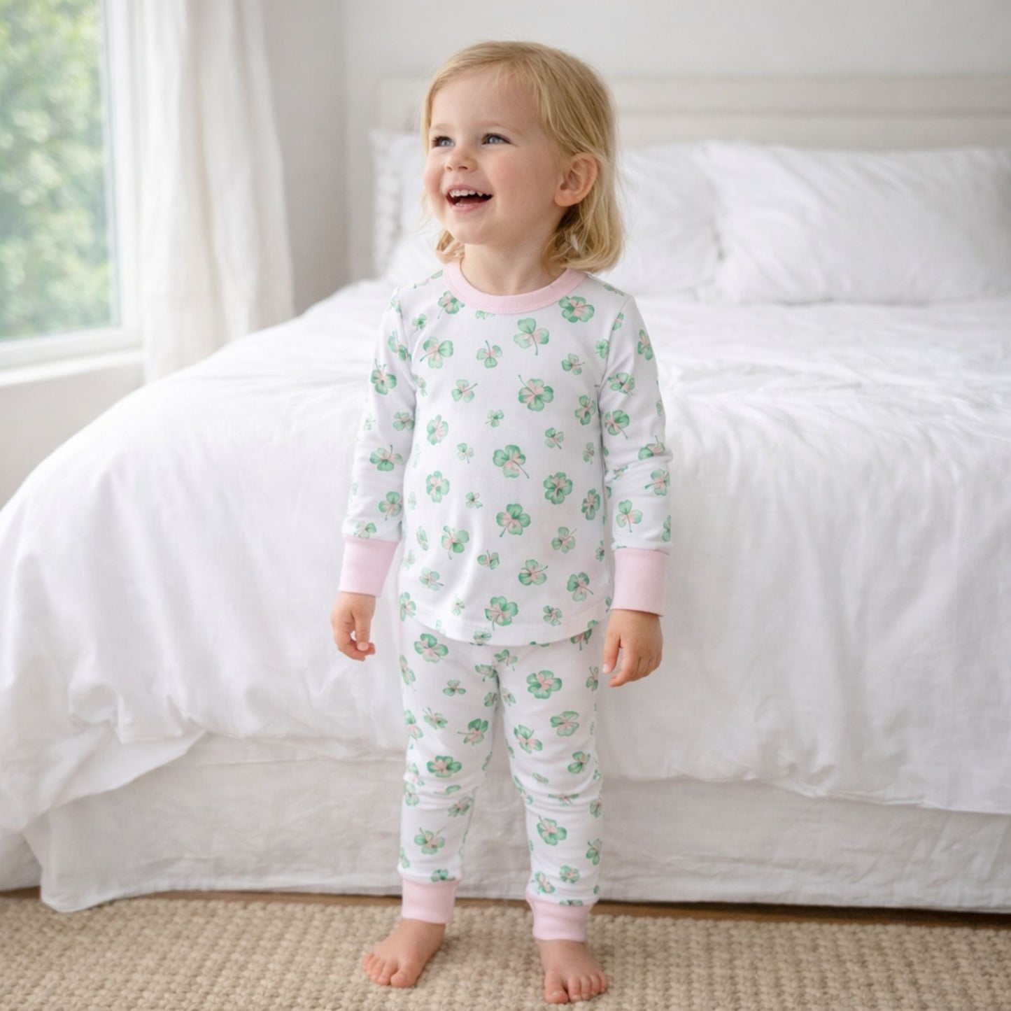 Lucky Little Ones Long Pajamas - Pink - Magnolia BabyLong Pajamas