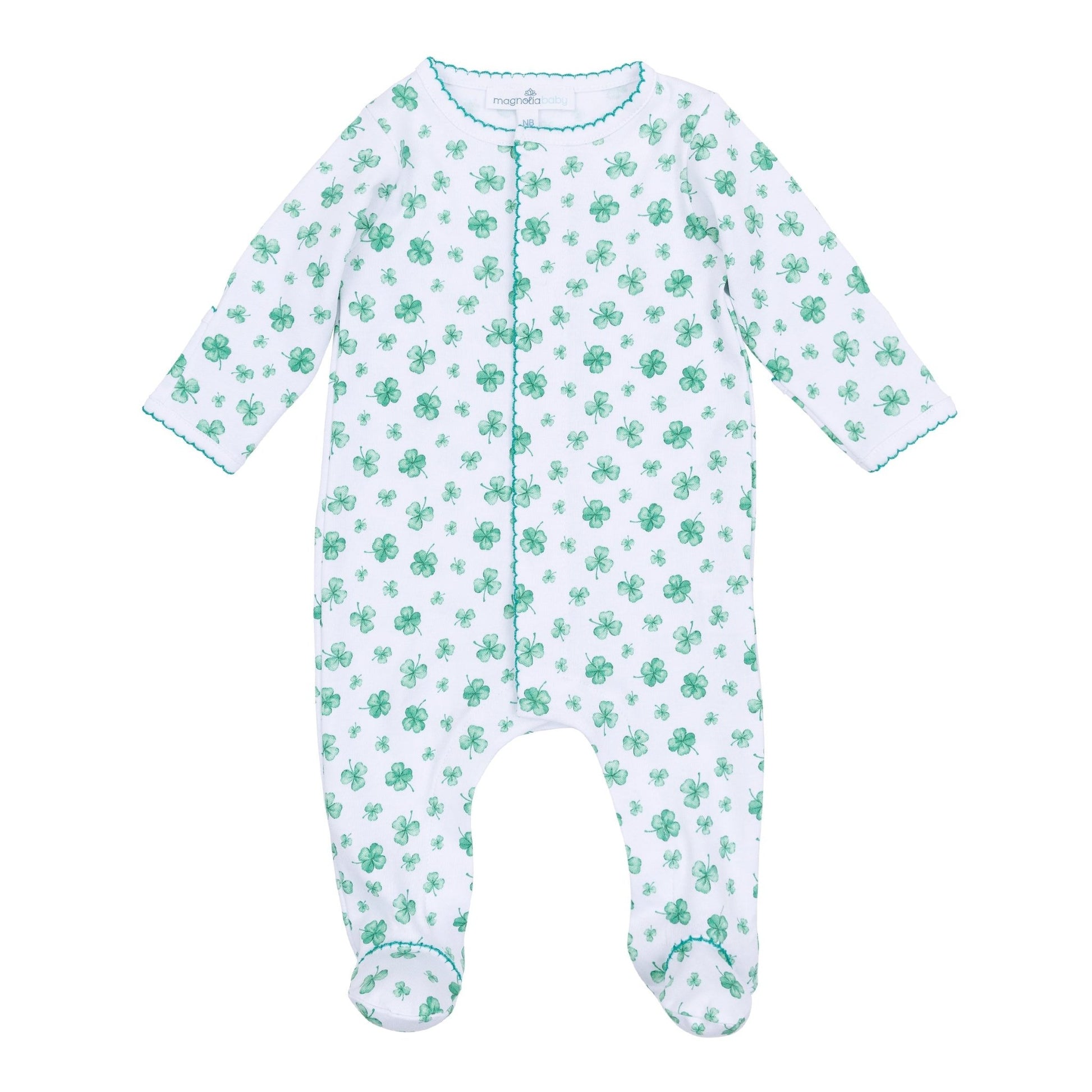 Lucky Little Ones Printed Footie - Green - Magnolia BabyFootie