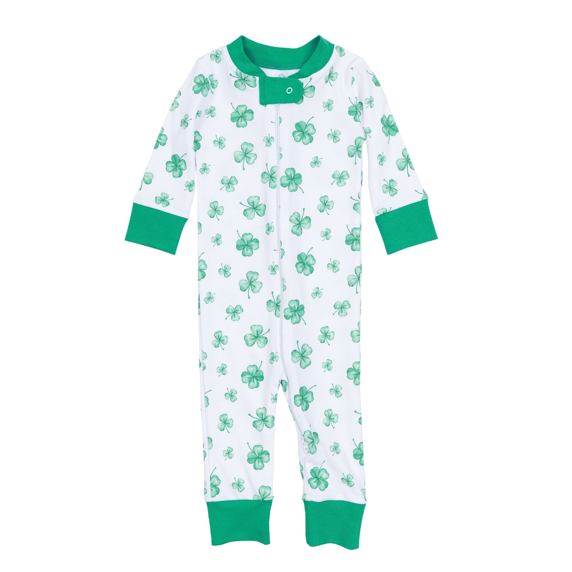 Lucky Little Ones Zip Pajamas - Green - Magnolia BabyZipper Pajamas