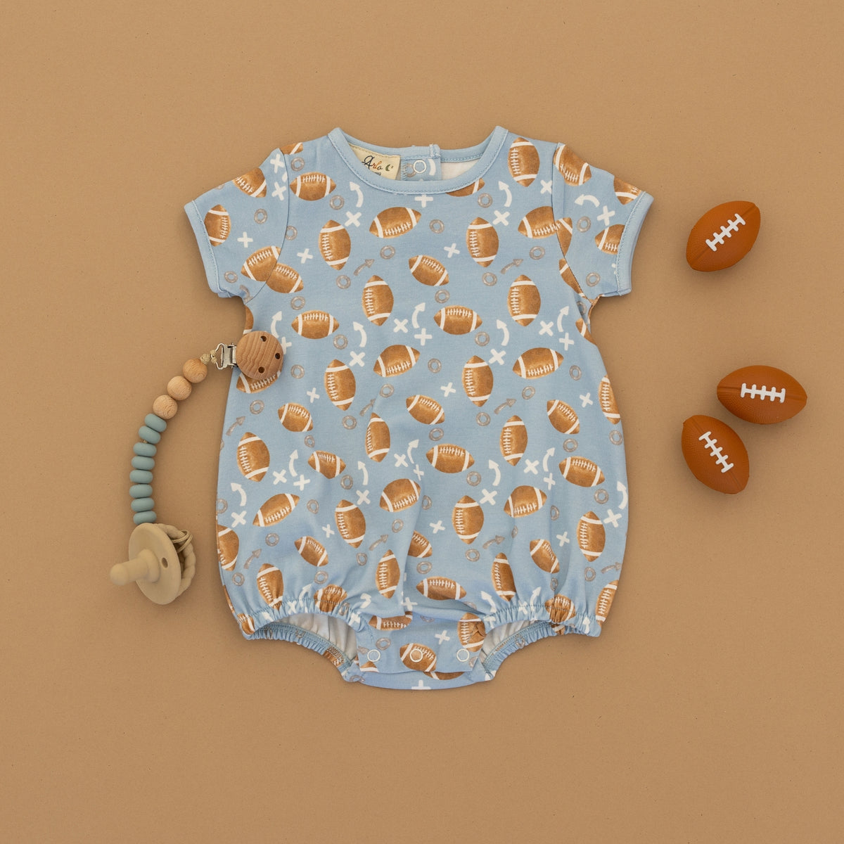 Football Days Short Sleeve Bubble - Sky