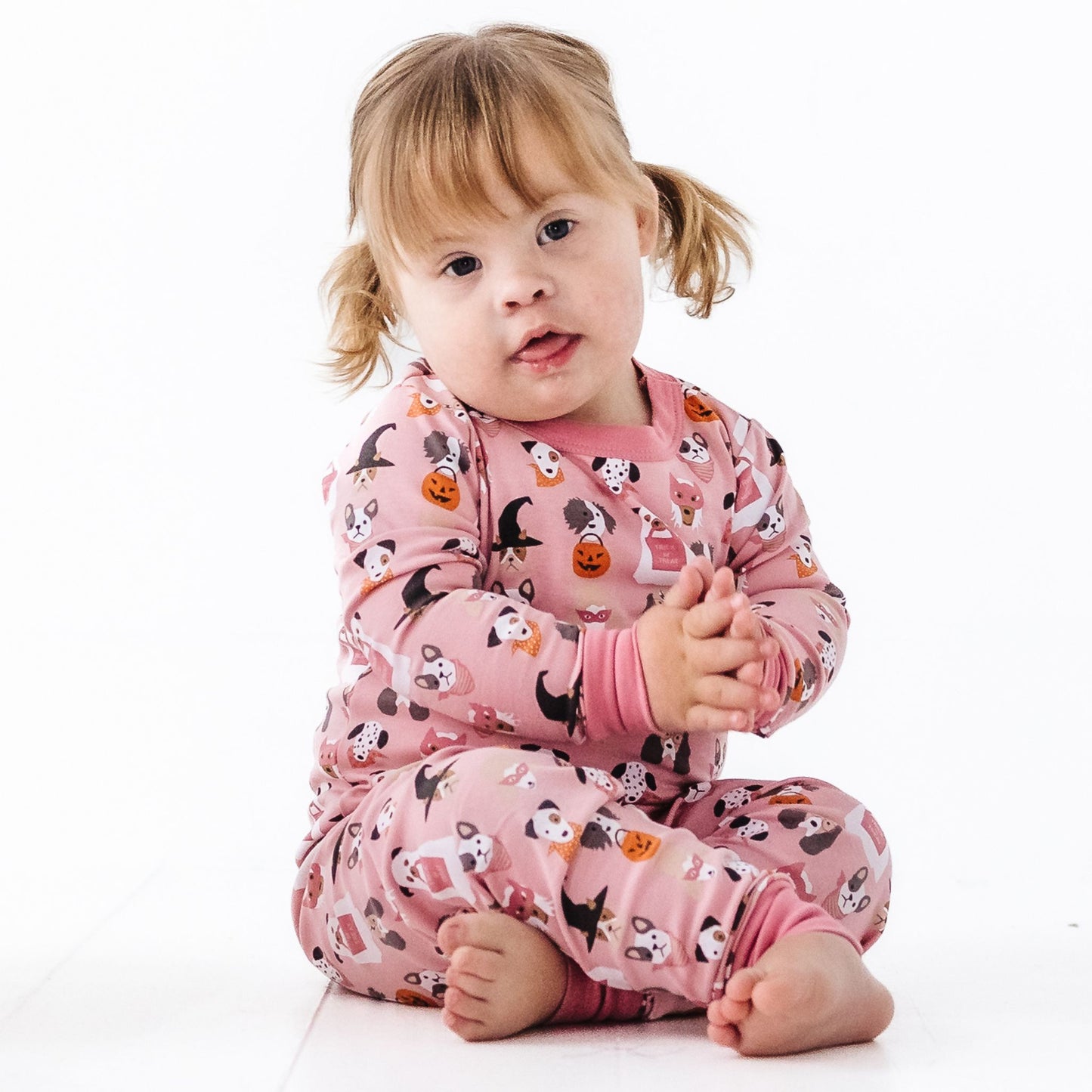 Halloween Hounds Long Pajamas - Dusty Rose