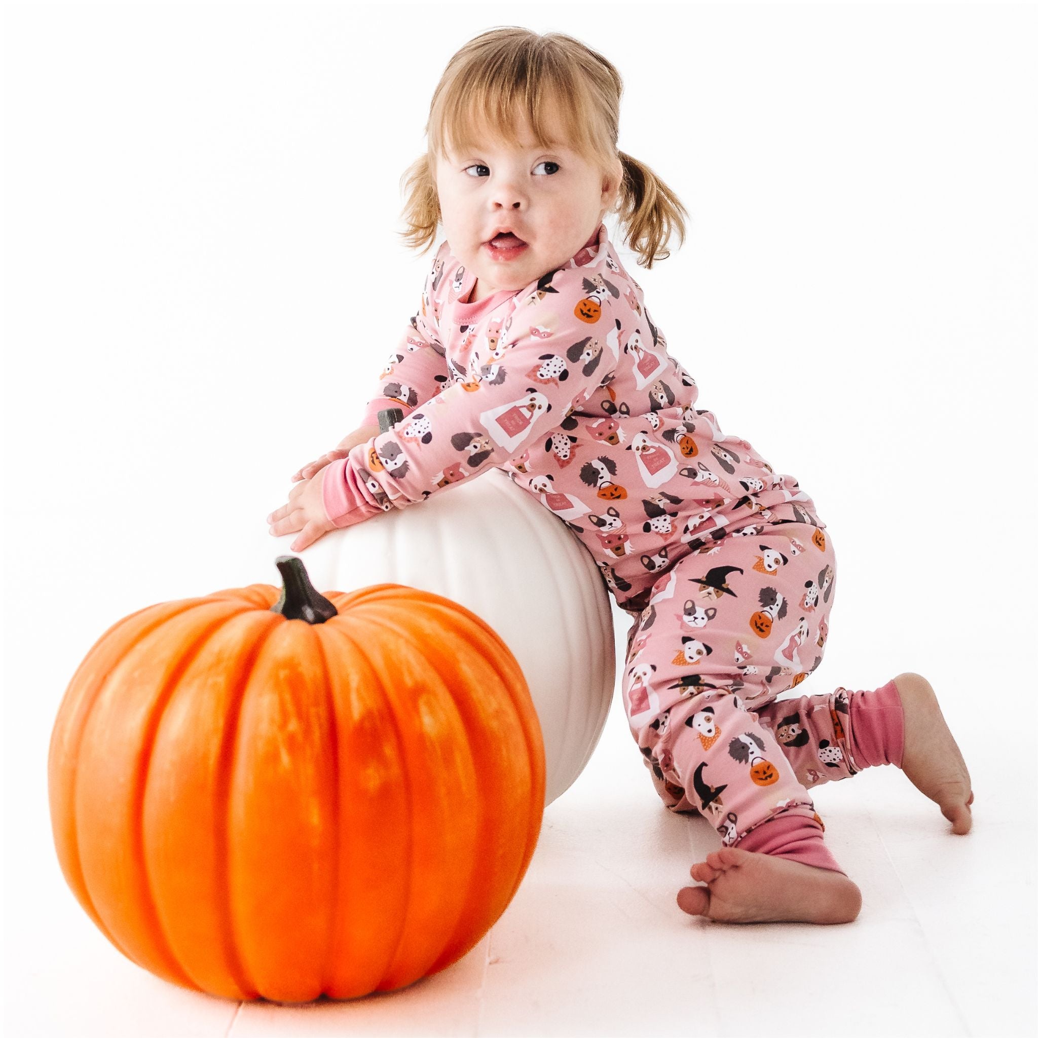Halloween Hounds Long Pajamas - Dusty Rose