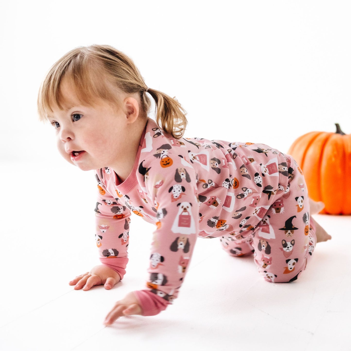 Halloween Hounds Long Pajamas - Dusty Rose