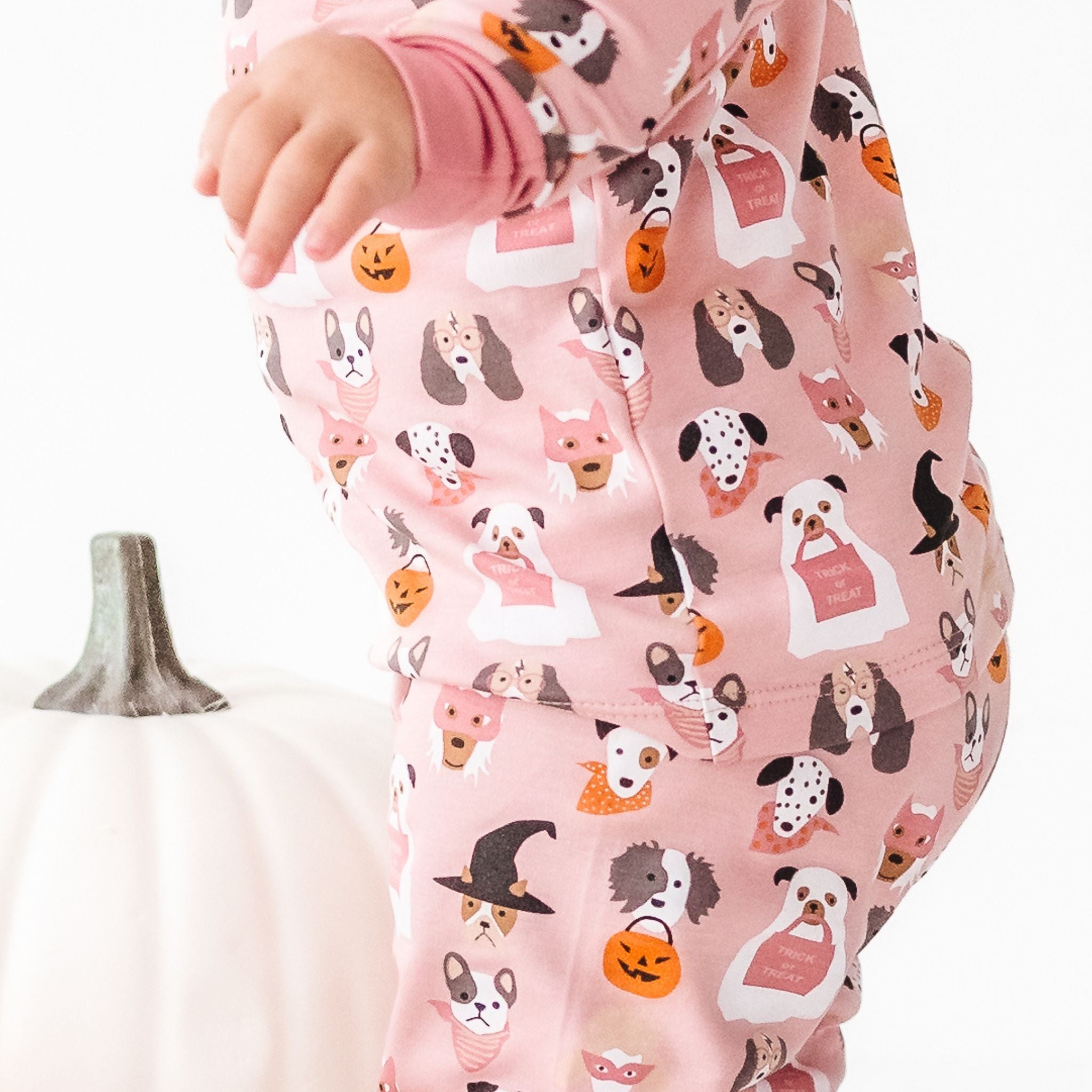 Halloween Hounds Long Pajamas - Dusty Rose