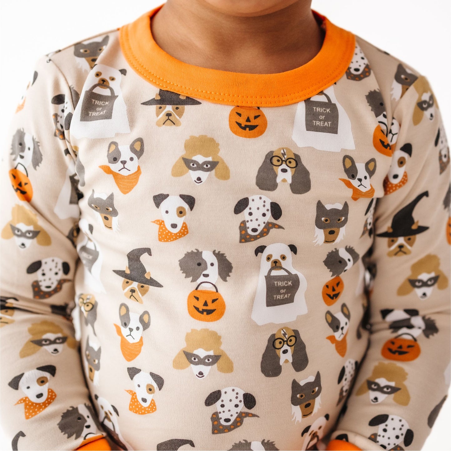 Halloween Hounds Long Pajamas - Driftwood