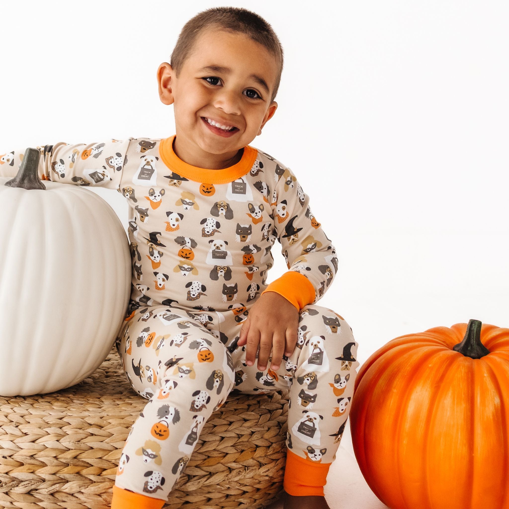 Halloween Hounds Long Pajamas - Driftwood