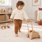 Boy Playwear Set - Ivory Sweater & Chestnut Joggers