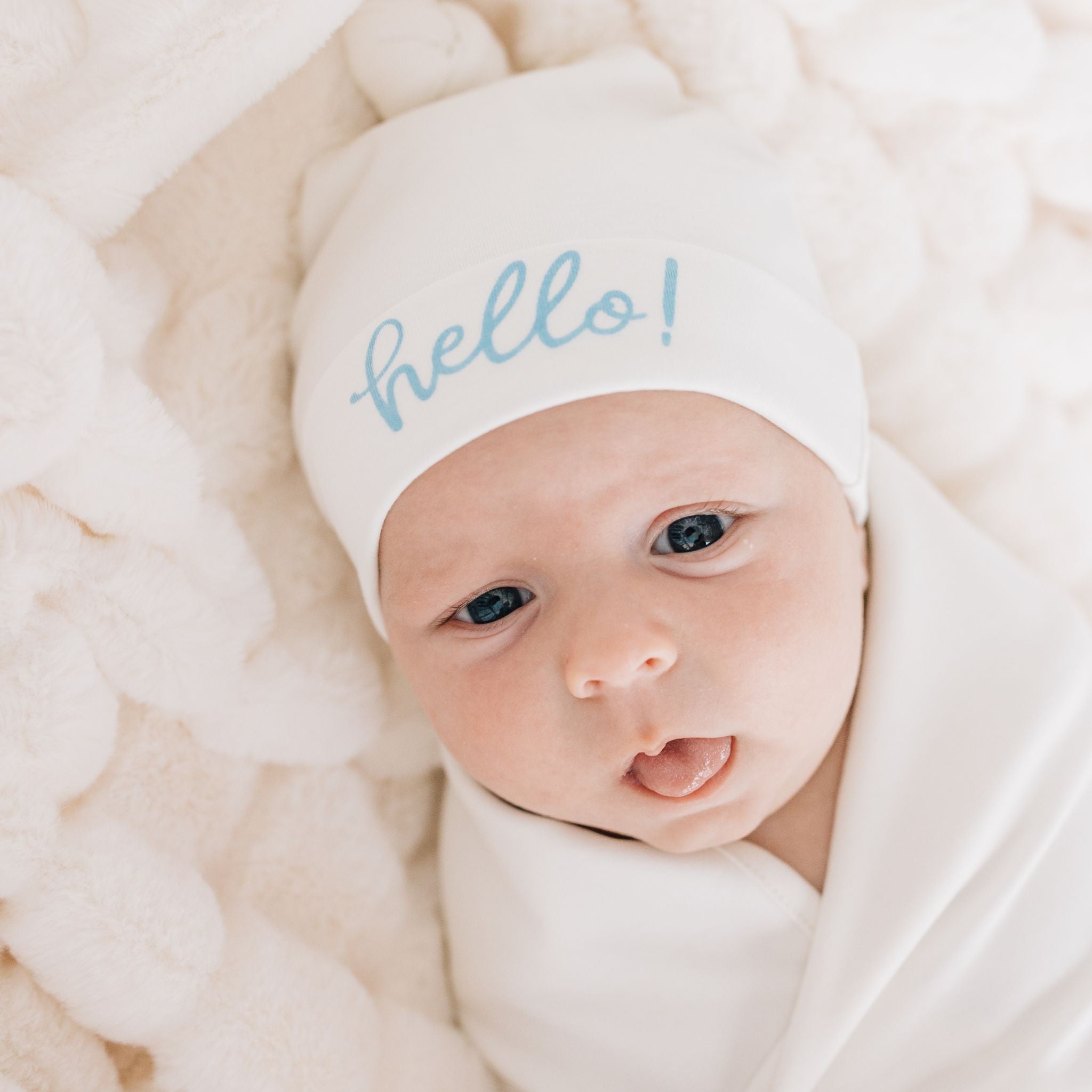 Hello! Knot Hat - Blue by Luna and Arlo