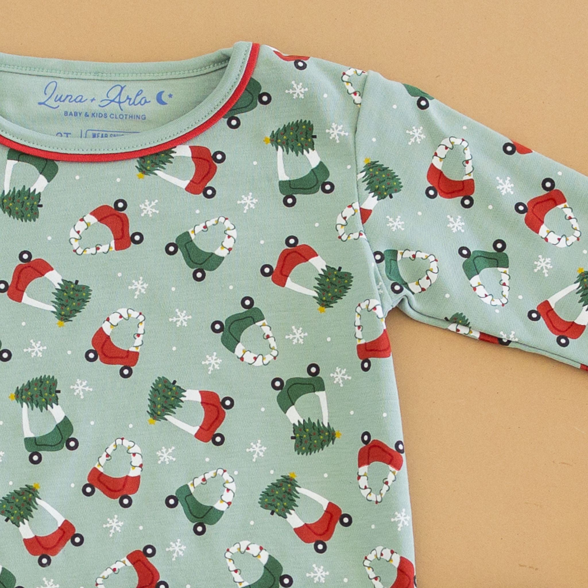 Deck the Wheels Long Pajamas - Luna and Arlo Unisex