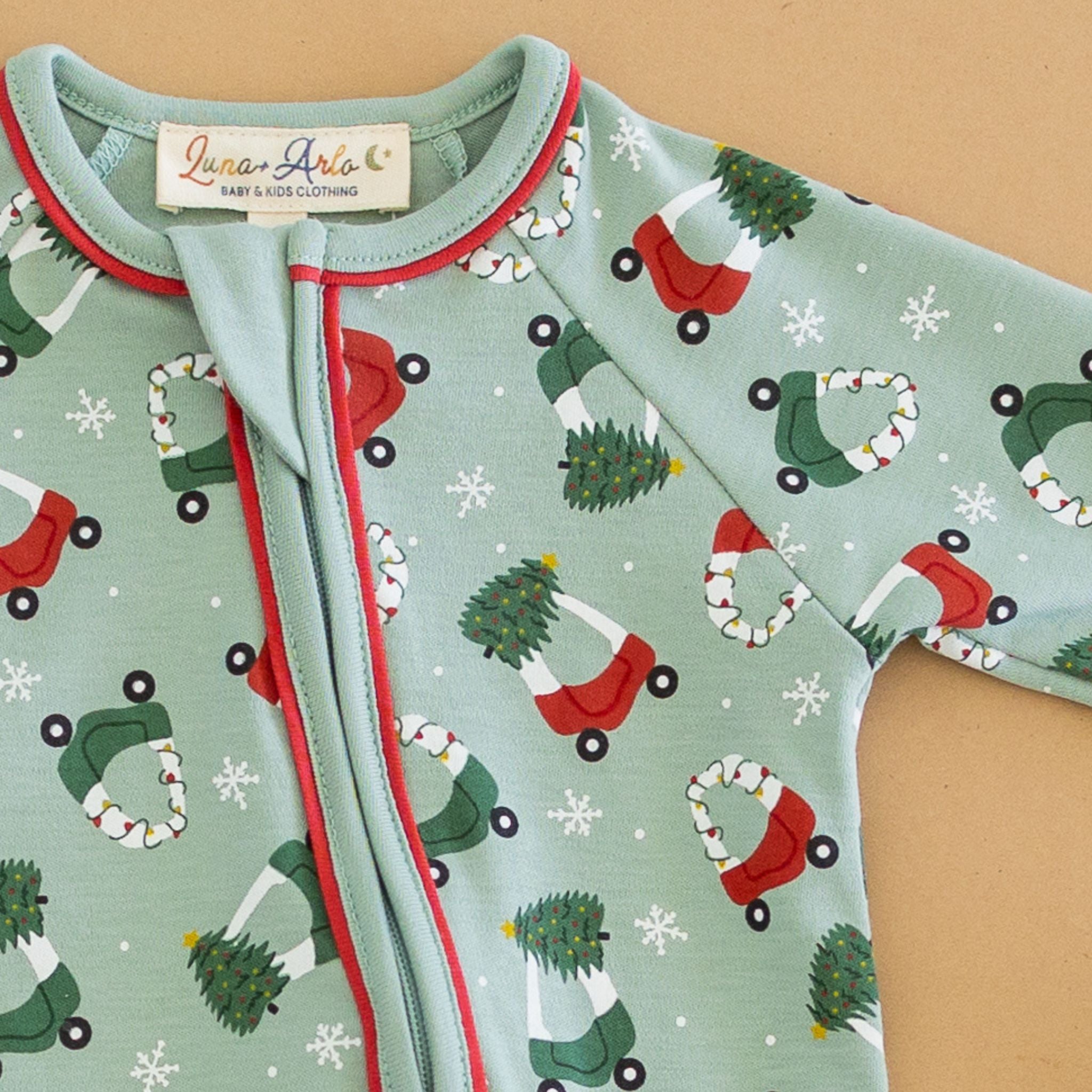Deck the Wheels Zip Playsuit - Luna and Arlo Unisex