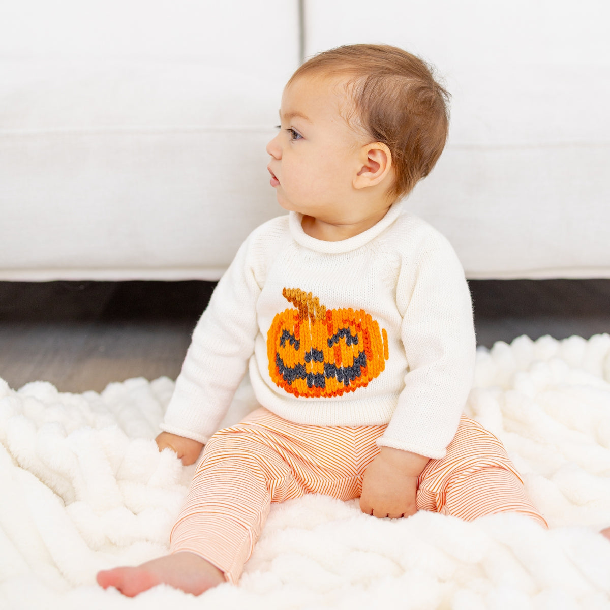 Pumpkin and Boo Pullover Sweater