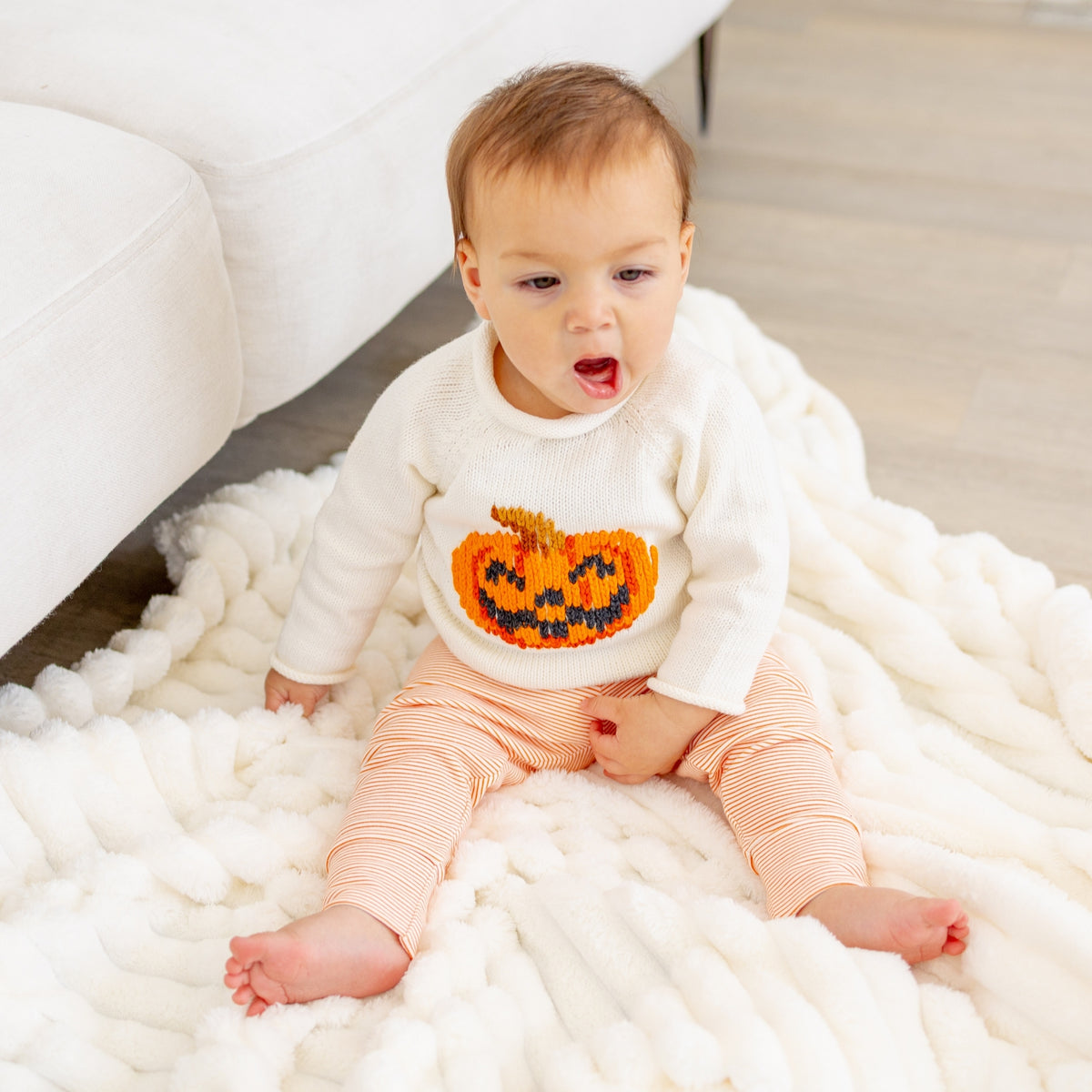 Pumpkin and Boo Pullover Sweater
