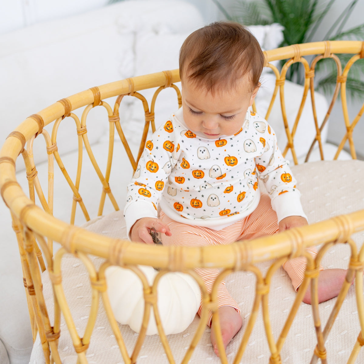 Pumpkin and Boo Pullover Sweatshirt