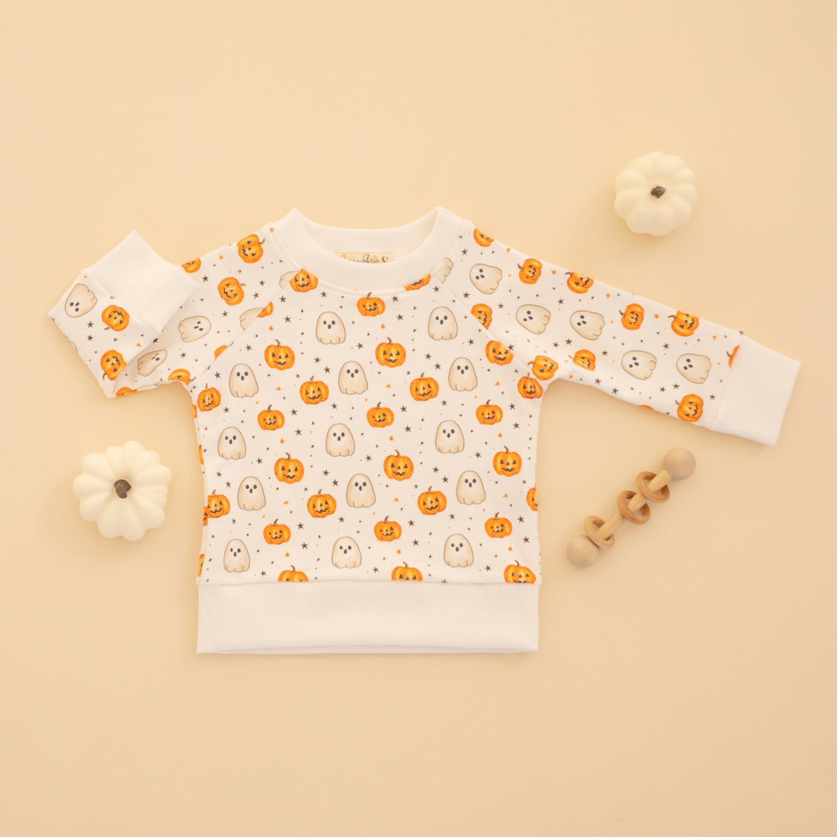 Pumpkin and Boo Pullover Sweatshirt