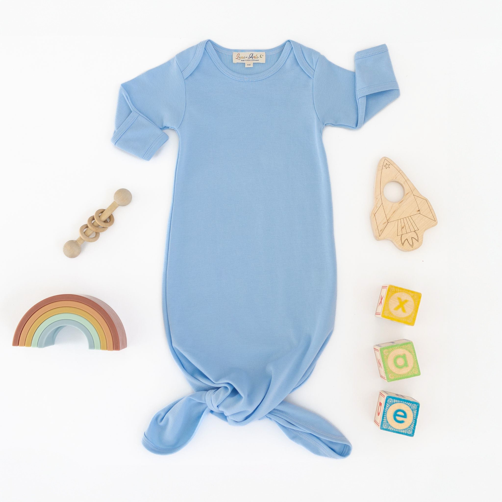Luna & Arlo Basics Gown - Sky - Magnolia BabyGown