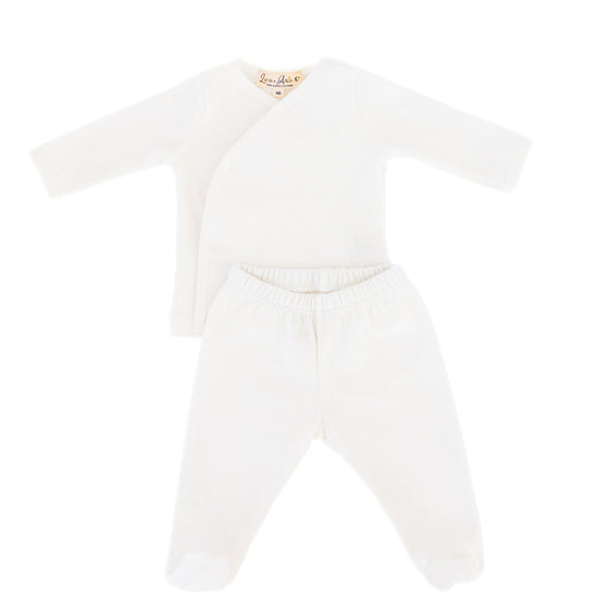 Luna & Arlo Basics Kimono Footed Pant Set - Ivory - Magnolia Baby2pc Pant Set