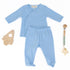 Luna & Arlo Basics Kimono Footed Pant Set - Sky - Magnolia Baby2pc Pant Set