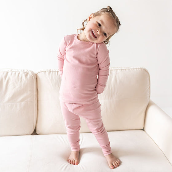 Luna & Arlo Basics Long Pajamas - Dusty Rose - Magnolia BabyLong Pajamas