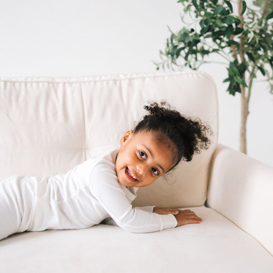 Luna & Arlo Basics Long Pajamas - Ivory - Magnolia BabyLong Pajamas