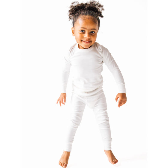 Luna & Arlo Basics Long Pajamas - Ivory - Magnolia BabyLong Pajamas