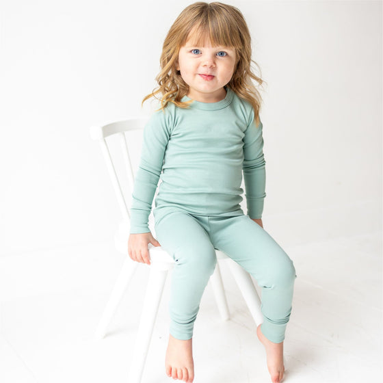 Luna & Arlo Basics Long Pajamas - Moss - Magnolia BabyLong Pajamas