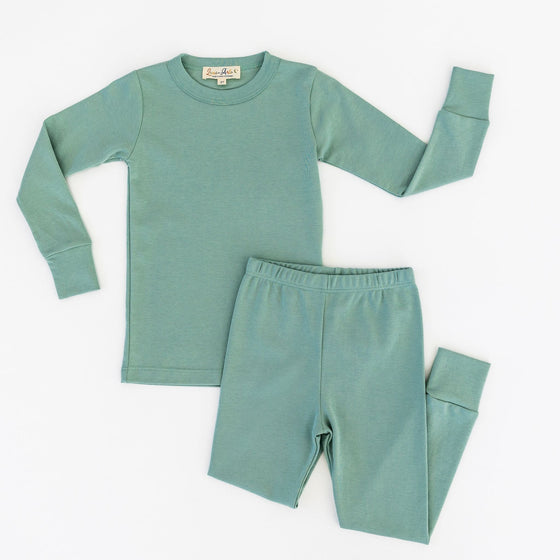 Luna & Arlo Basics Long Pajamas - Moss - Magnolia BabyLong Pajamas