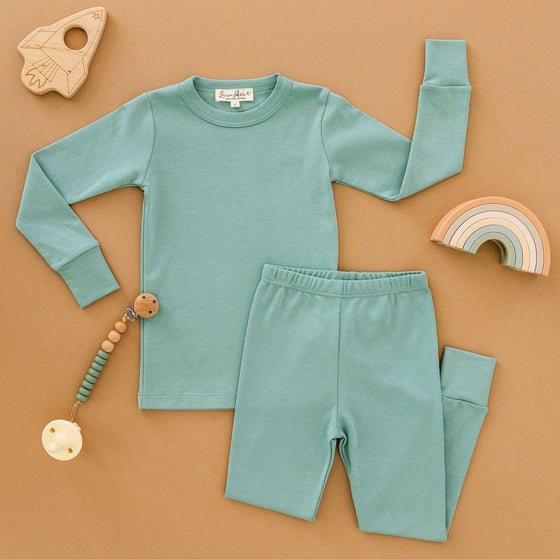 Luna & Arlo Basics Long Pajamas - Moss - Magnolia BabyLong Pajamas