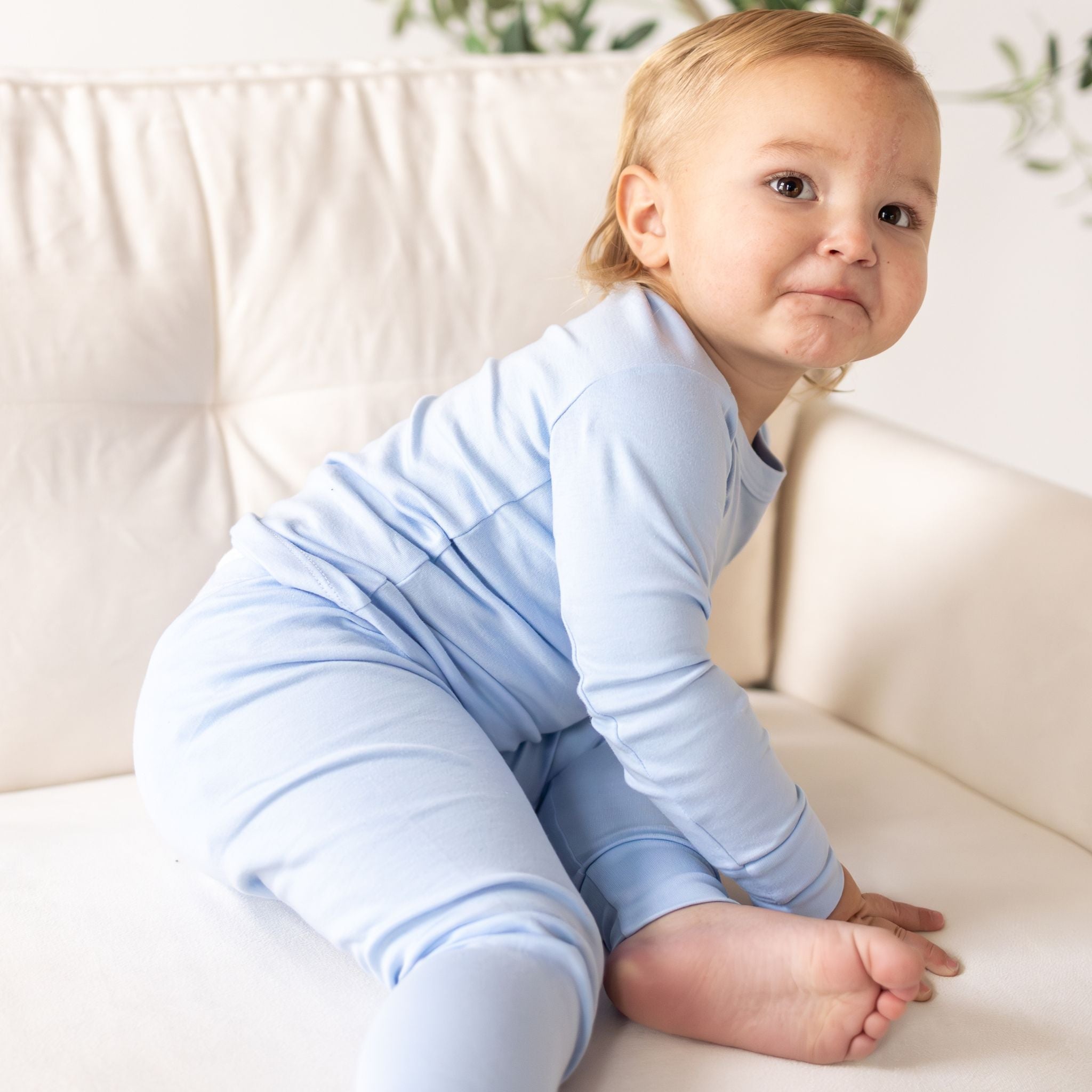 Luna & Arlo Basics Long Pajamas - Sky - Magnolia BabyLong Pajamas