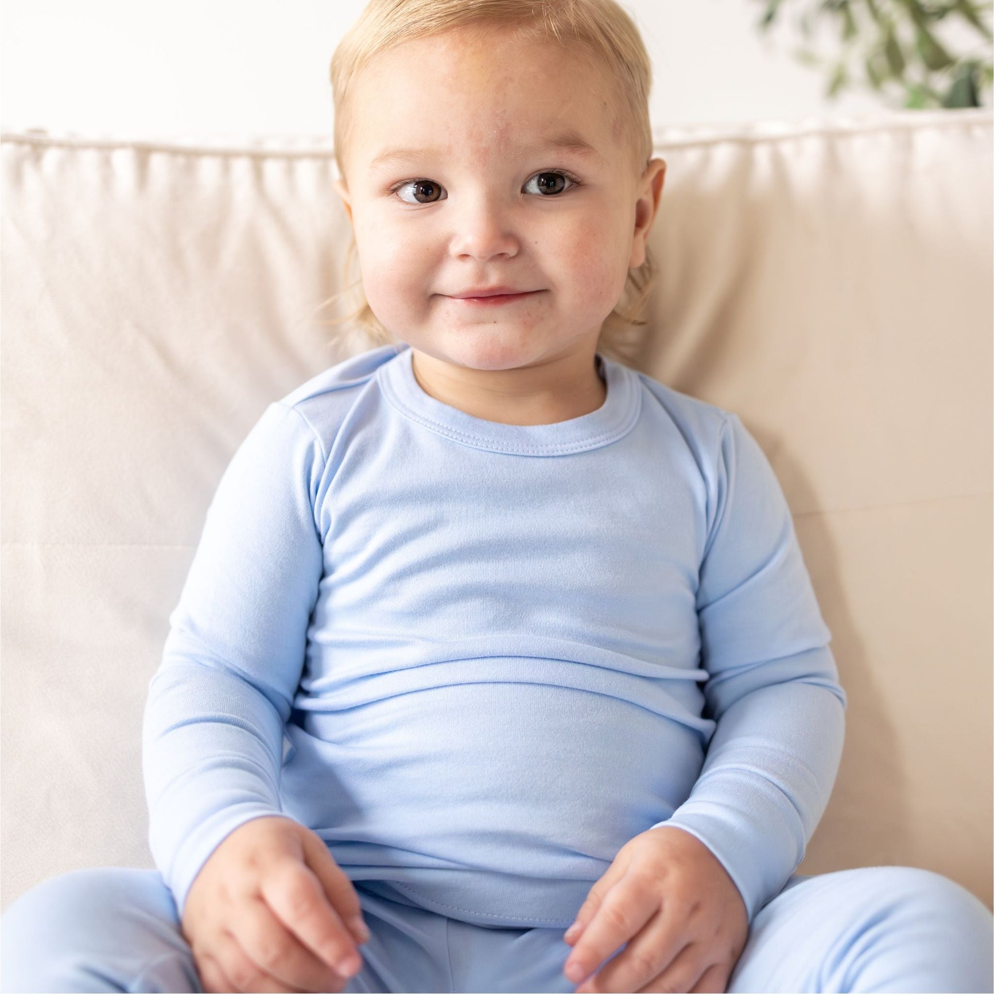 Luna & Arlo Basics Long Pajamas - Sky - Magnolia BabyLong Pajamas