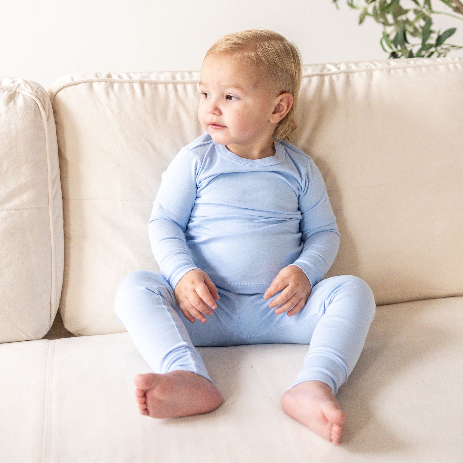 Luna & Arlo Basics Long Pajamas - Sky - Magnolia BabyLong Pajamas
