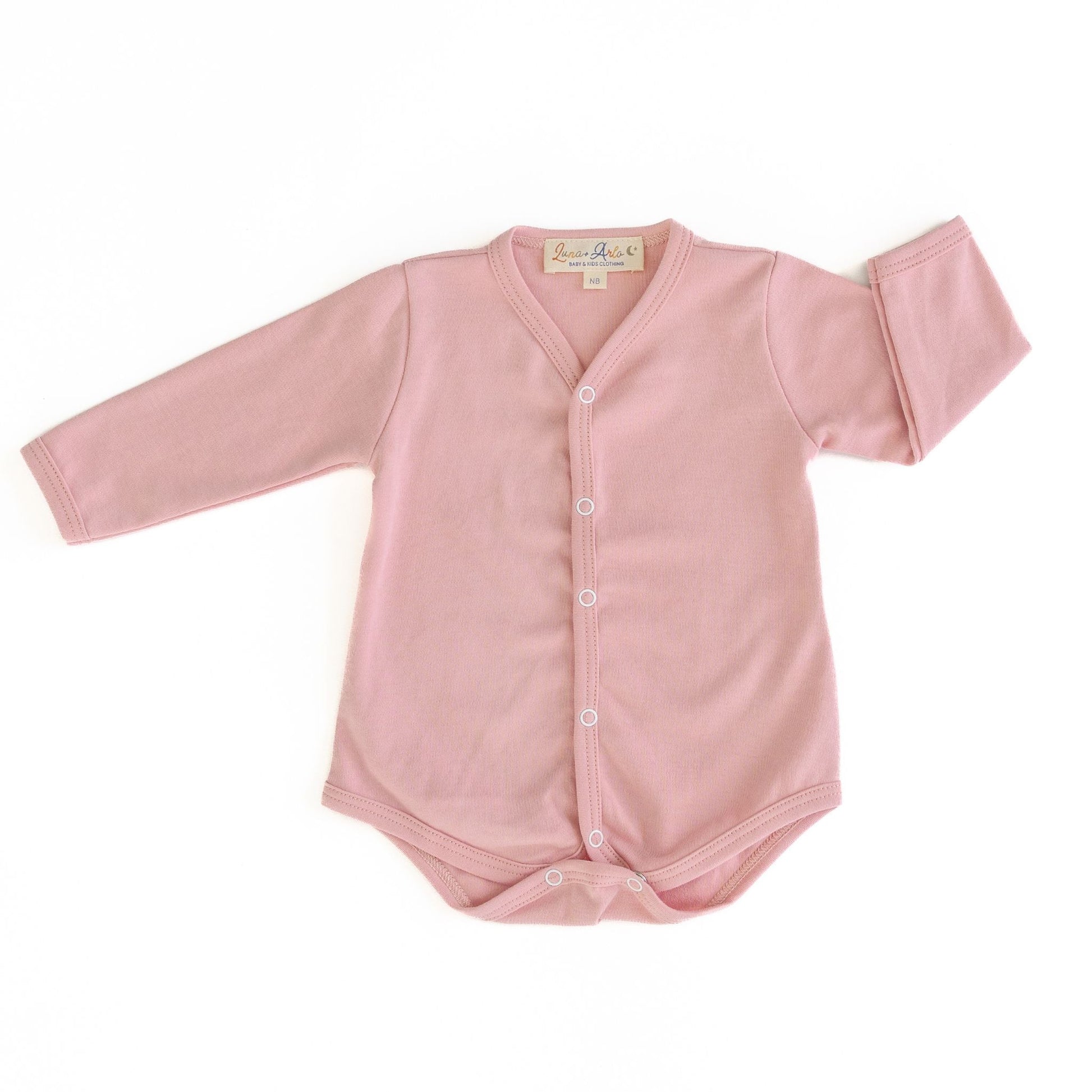 Luna & Arlo Basics Long Sleeve Bodysuit - Dusty Rose - Magnolia BabyBodysuit