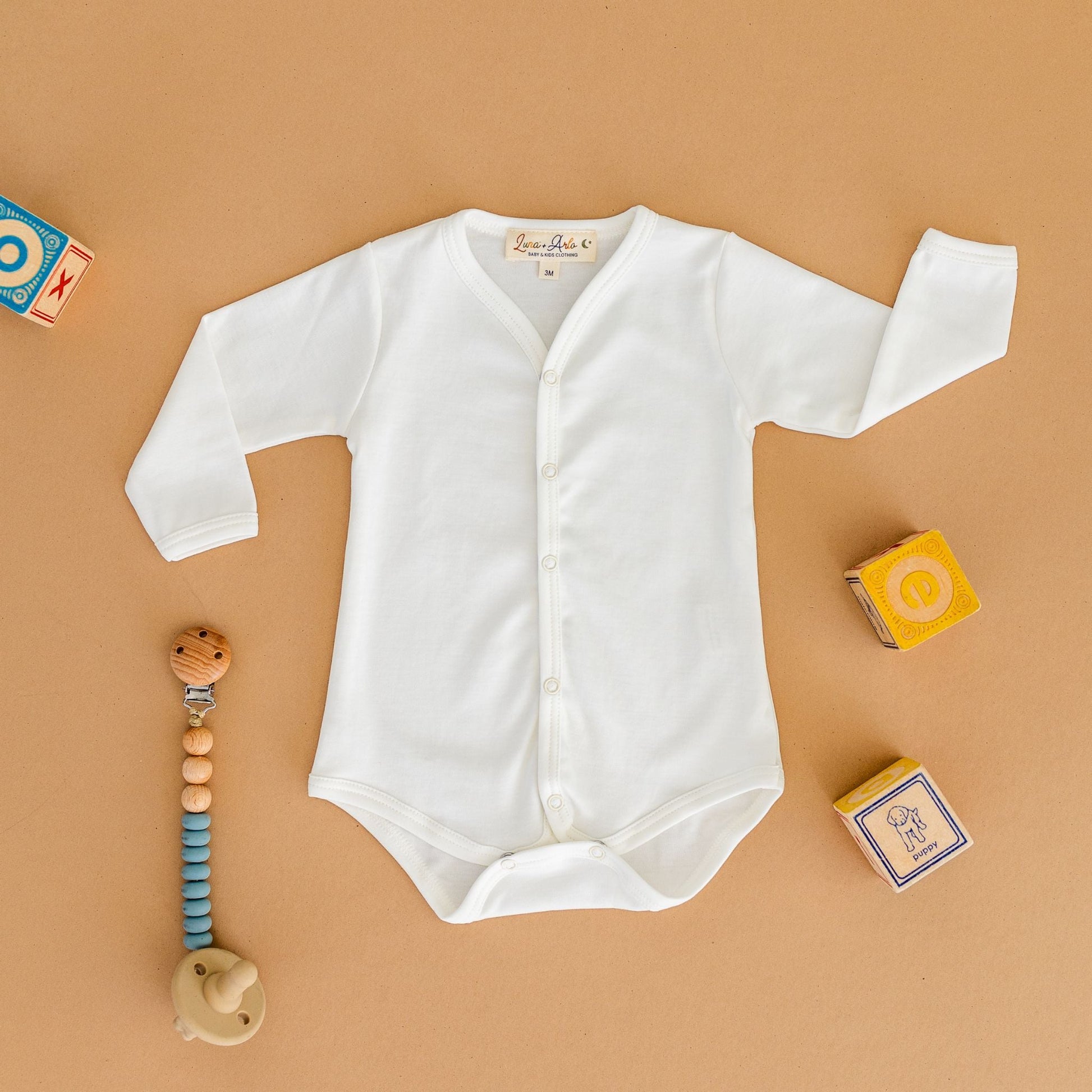 Luna & Arlo Basics Long Sleeve Bodysuit - Ivory - Magnolia BabyBodysuit