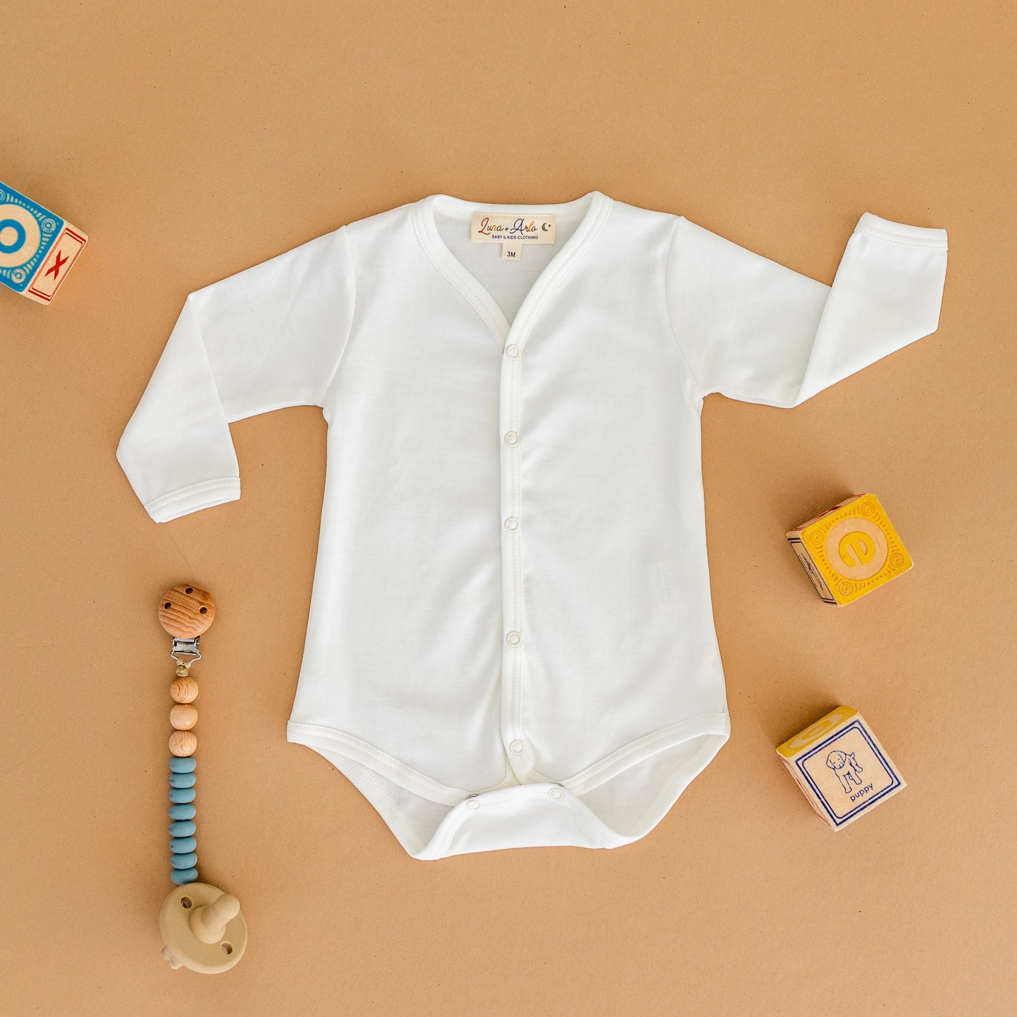 Luna & Arlo Basics Long Sleeve Bodysuit - Ivory - Magnolia BabyBodysuit