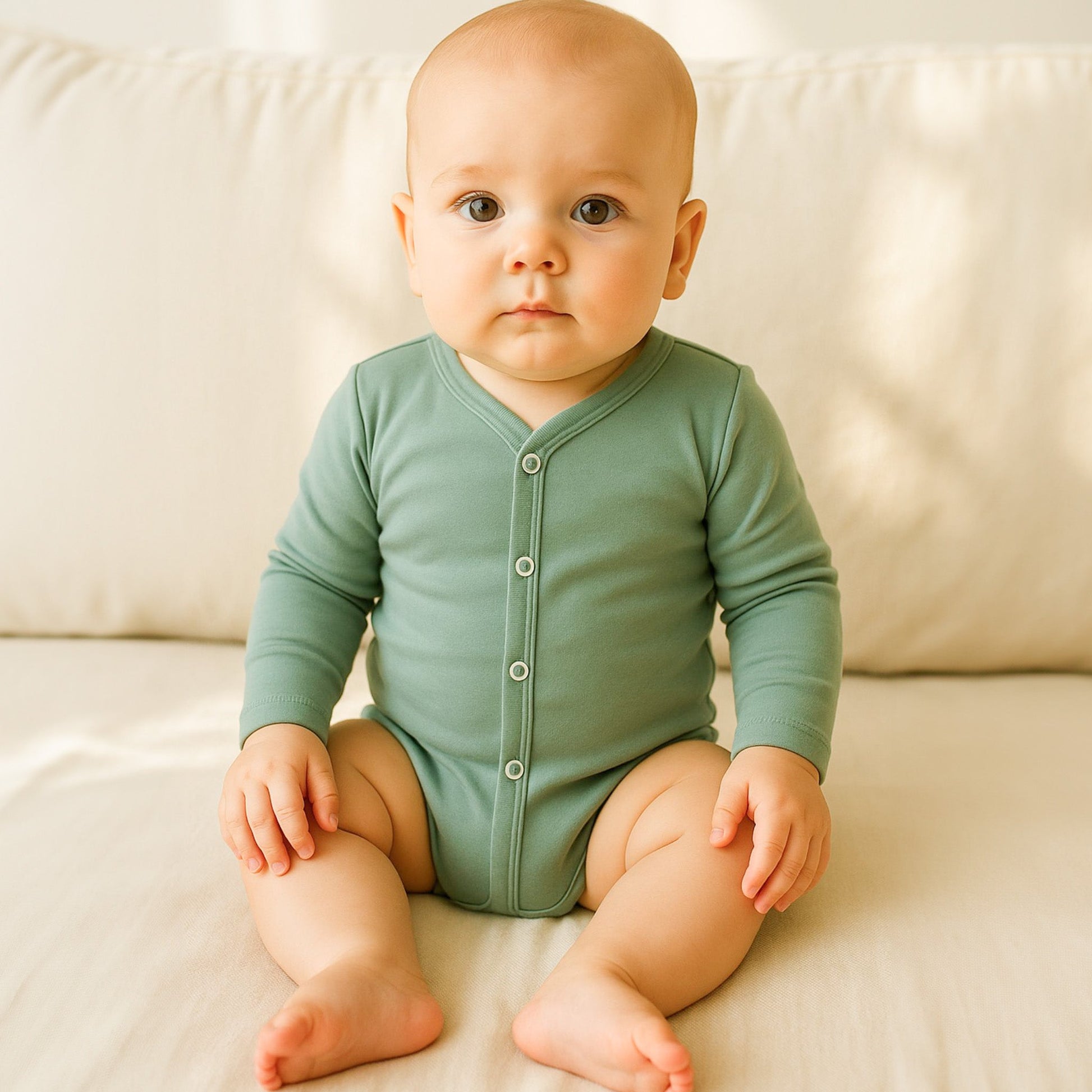 Luna & Arlo Basics Long Sleeve Bodysuit - Moss - Magnolia BabyBodysuit