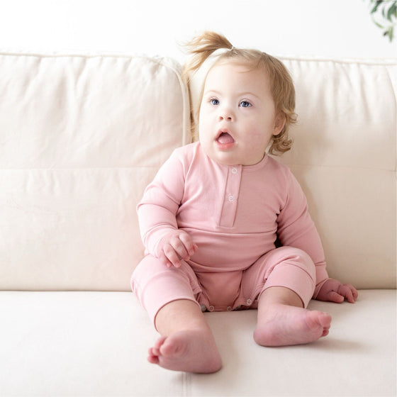 Luna & Arlo Basics Playsuit - Dusty Rose - Magnolia BabyPlaysuit