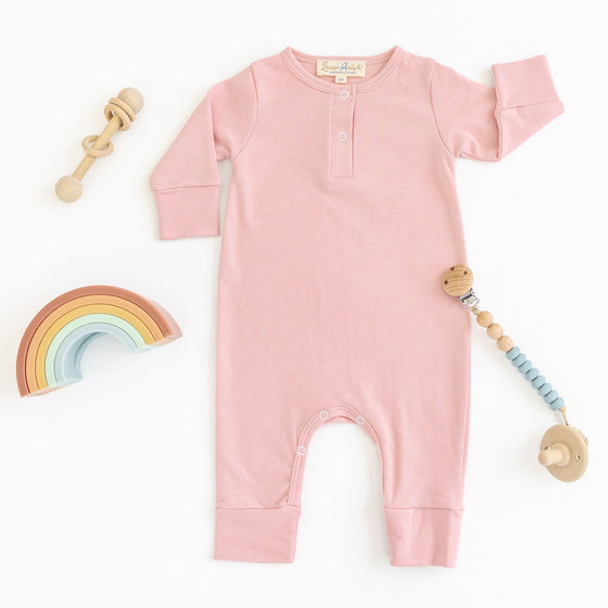 Luna & Arlo Basics Playsuit - Dusty Rose - Magnolia BabyPlaysuit