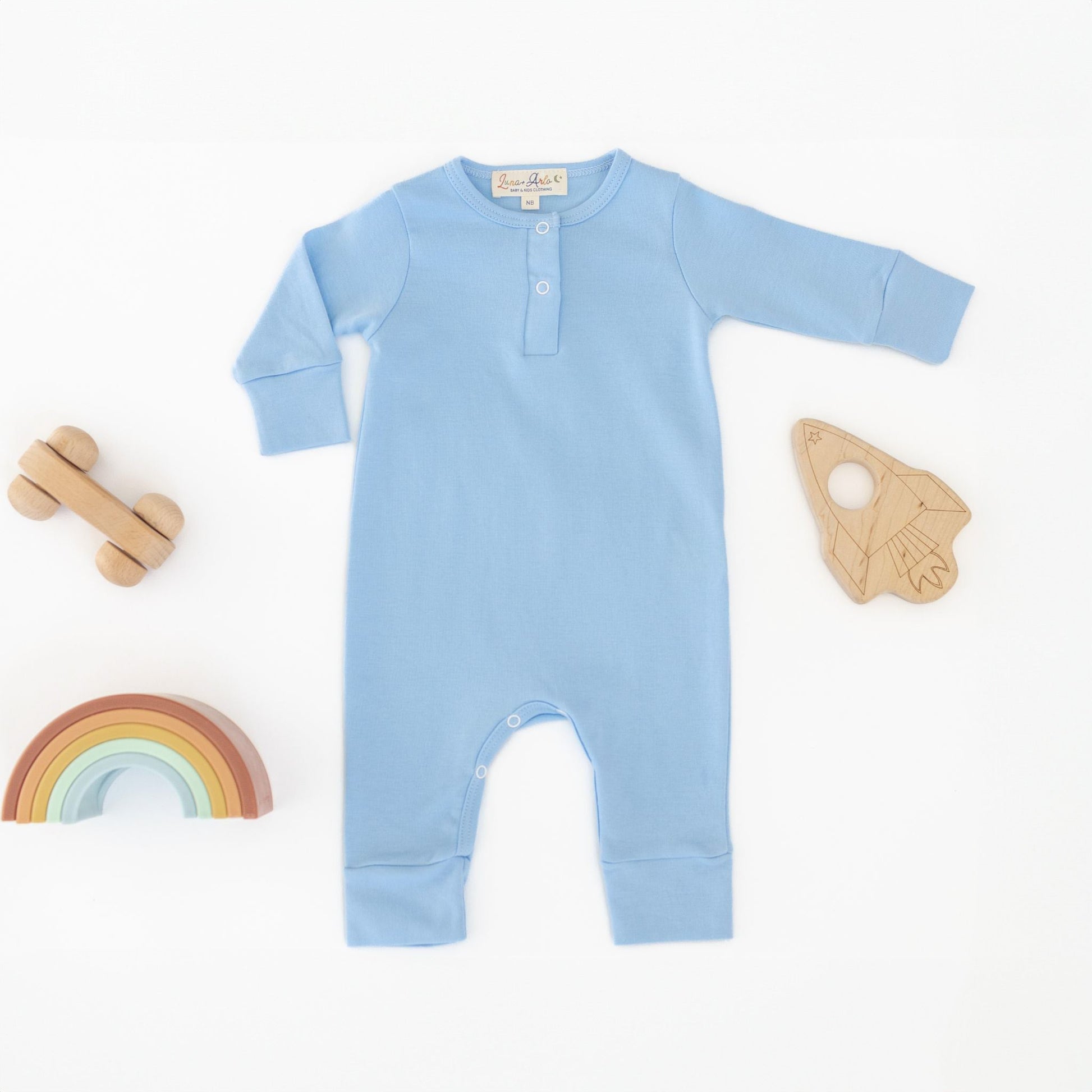 Luna & Arlo Basics Playsuit - Sky - Magnolia BabyPlaysuit