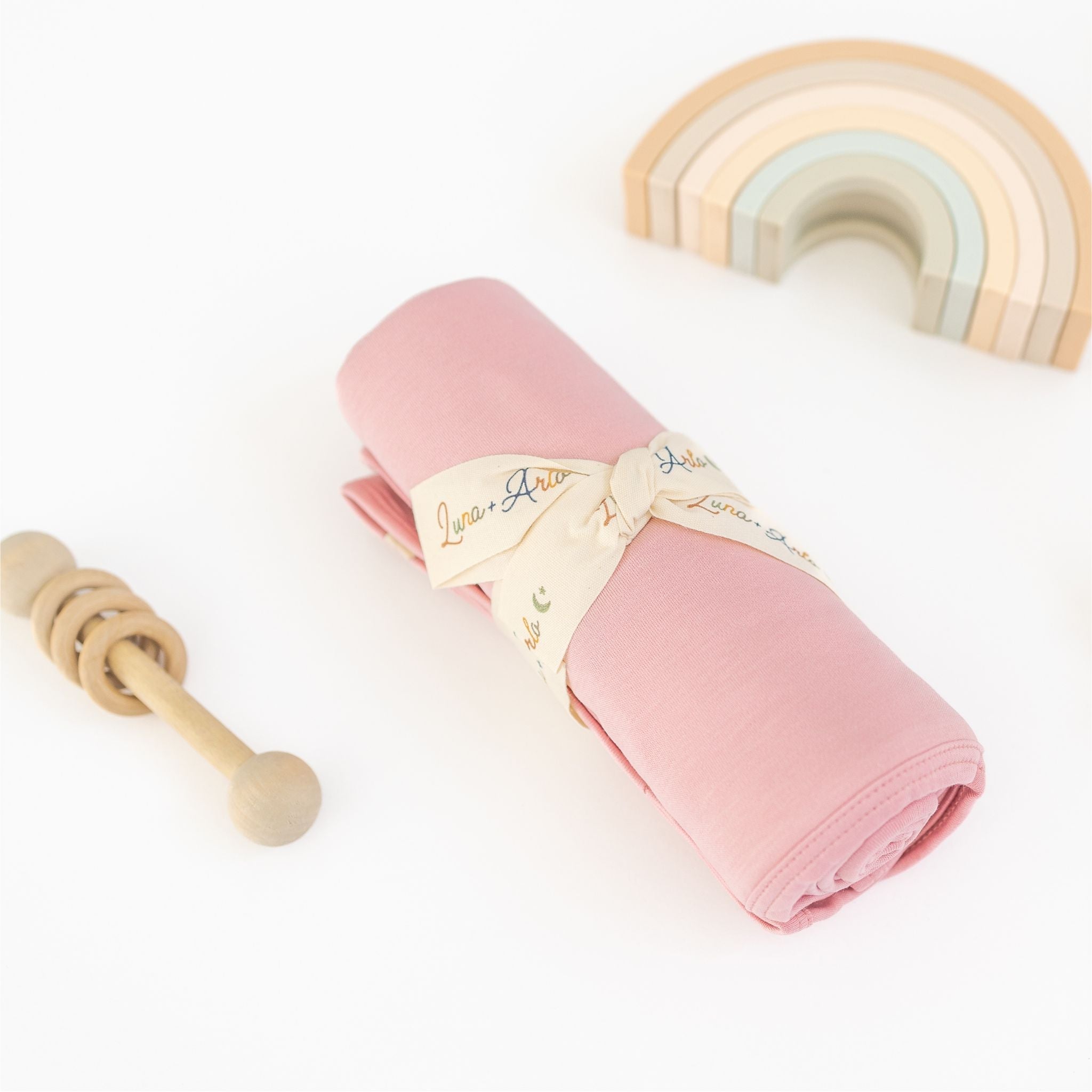 Luna & Arlo Basics Receving Blanket - Dusty Rose - Magnolia BabyReceiving Blanket